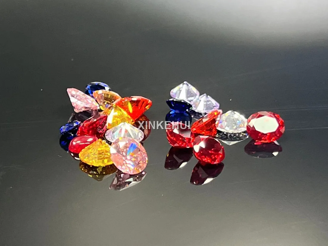 Faceted colored sapphire gemstones for jewelry and watchmaking